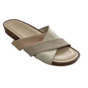 Cole Haan Braelyn Padded Slide Sandal Suede Nude Sandal Size 10